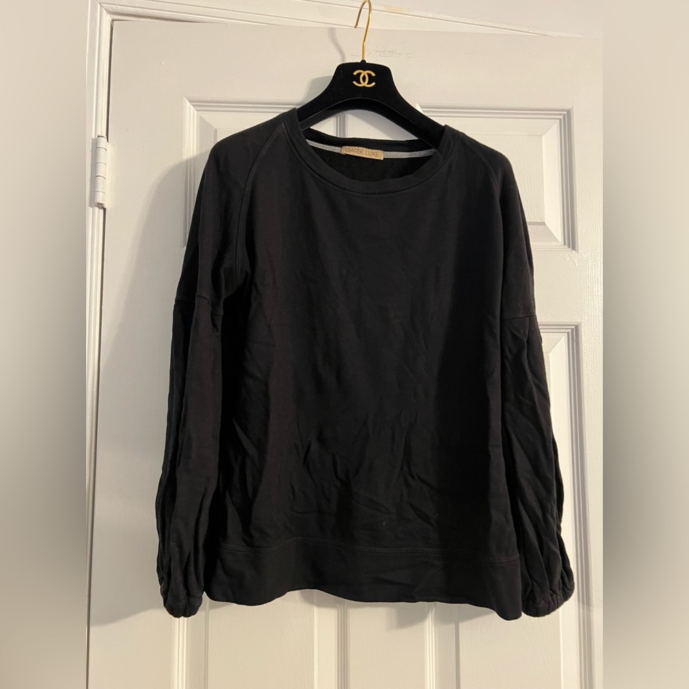 Garb Luxe sweatshirt The Veronica XS Black 
Cotton 
Voluminous pleated sleeve